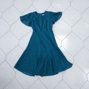 Liz Claiborne Jacquard Womens Short Sleeve Midi Dress Size 4